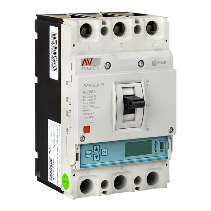 Выключатель автоматический AV POWER-2/3 250А 50кА ETU6.0 (mccb-23-250-6.0-av)