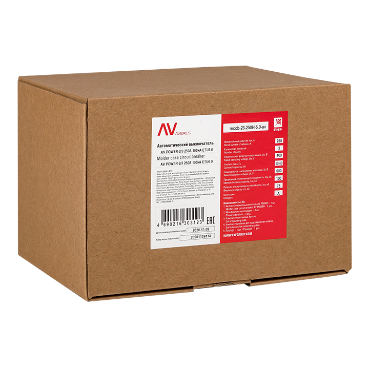 Выключатель автоматический AV POWER-2/3 250А 50кА ETU6.0 (mccb-23-250-6.0-av)