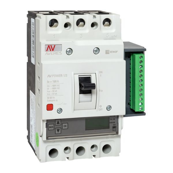 Выключатель автоматический AV POWER-1/3 100А 50кА ETU6.2 (mccb-13-100-6.2-av)