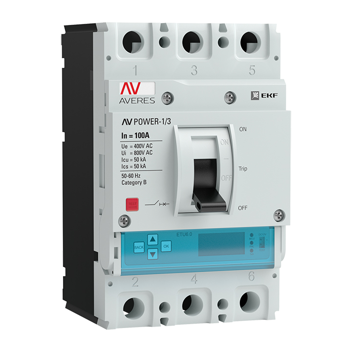 Выключатель автоматический AV POWER-1/3 100А 50кА ETU6.0 (mccb-13-100-6.0-av)