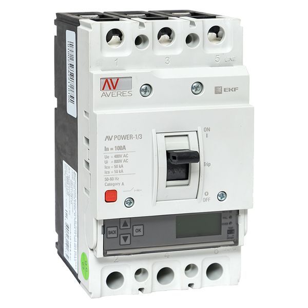 Выключатель автоматический AV POWER-1/3 100А 50кА ETU6.0 (mccb-13-100-6.0-av)