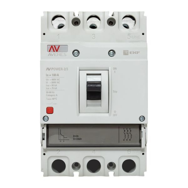 Автоматический выключатель AV POWER-2/3 100А 80kA TR EKF AVERES (mccb-23-100H-TR-av)
