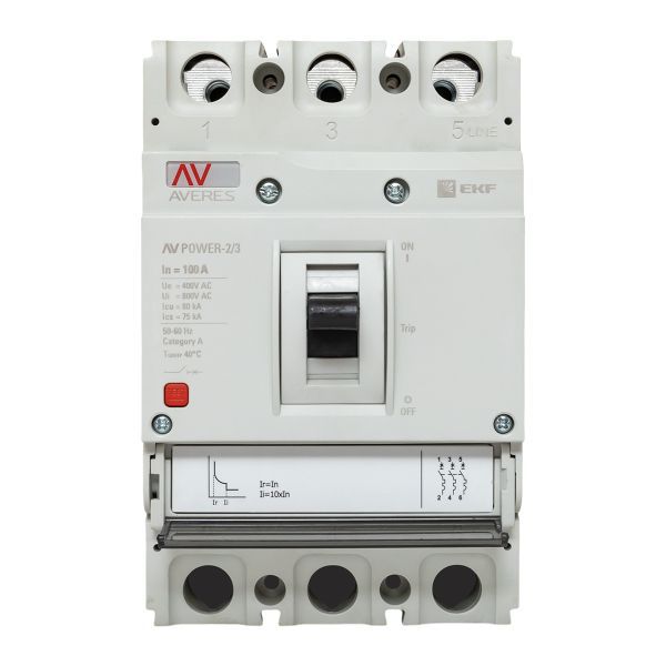 Автоматический выключатель AV POWER-2/3 100А 80kA TR EKF AVERES (mccb-23-100H-TR-av)