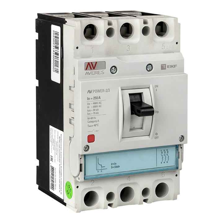 Автоматический выключатель AV POWER-2/3 250А 80kA TR EKF AVERES (mccb-23-250H-TR-av)