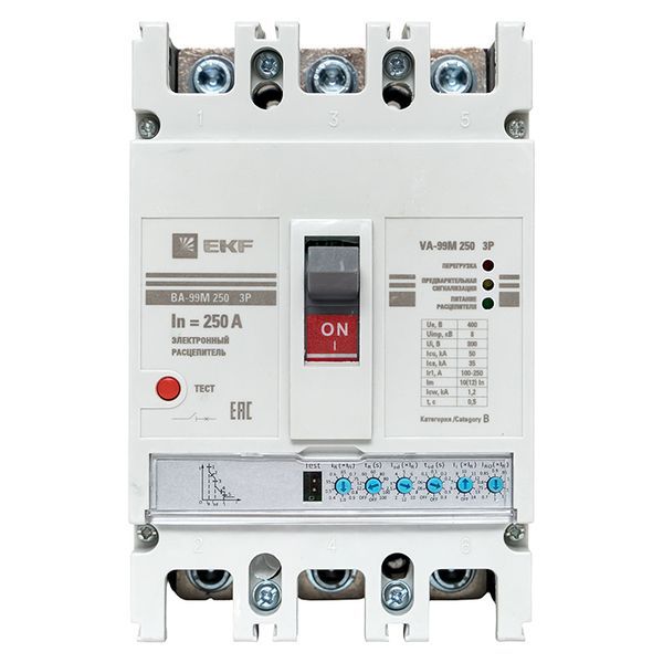 Выключатель автоматический ВА-99М 250/250А 3P 50кА с электронным расцепителем EKF PROxima (mccb99-250-250me)