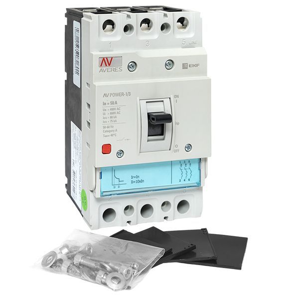 Автоматический выключатель AV POWER-1/3  50А 80kA TR EKF AVERES (mccb-13-50H-TR-av)