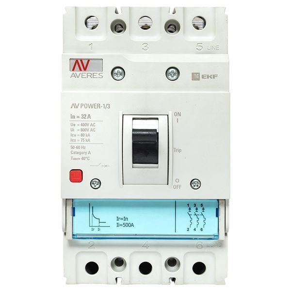 Автоматический выключатель AV POWER-1/3  32А 80kA TR EKF AVERES (mccb-13-32H-TR-av)