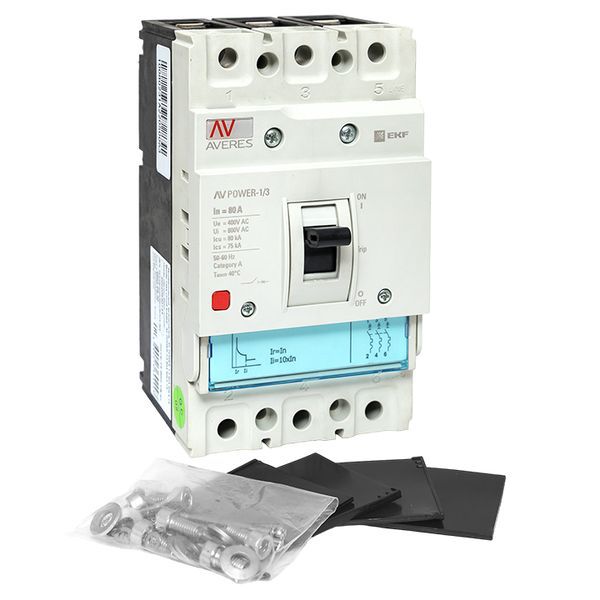 Автоматический выключатель AV POWER-1/3  80А 80kA TR EKF AVERES (mccb-13-80H-TR-av)