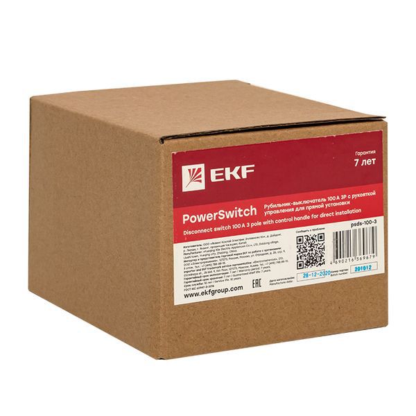 Рубильник-переключатель 100A 3P c рукояткой управления для прямой установки PowerSwitch EKF PROxima (pscs-100-3)