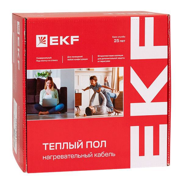 Теплый пол (нагревательный кабель) 2000Вт 143 м 13,5 м2 EKF (nk-2000)