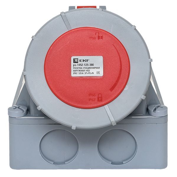 Розетка стационарная наружная 1452 3Р+РЕ+N 125А 380В IP67 PROxima (ps-1452-125-380)
