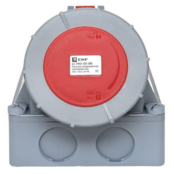 Розетка стационарная наружная 1442 3Р+РЕ 125А 380В IP67 PROxima (ps-1442-125-380)