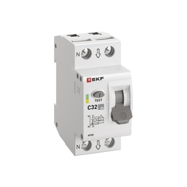 Устройство защиты от дугового пробоя 1P+N 32А (C) 6 кА УЗДП EKF PROxima (afdd-2-32C-pro)
