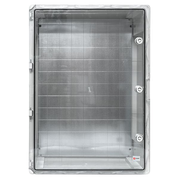 Бокс пластиковый с монтажной платой прозр. дверь 700х500х250 мм IP65 EKF PROxima (PBT65MP009)