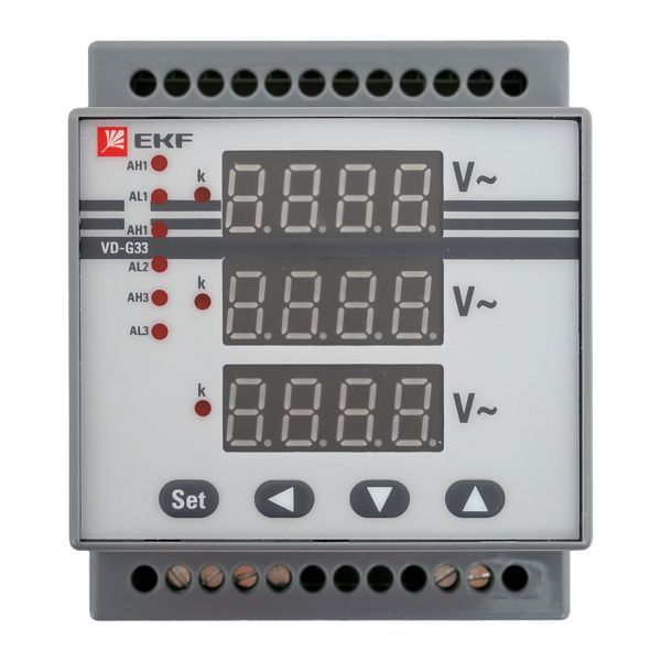 Вольтметр цифровой VD-G33 на DIN трехфазный EKF PROxima (vd-g33)