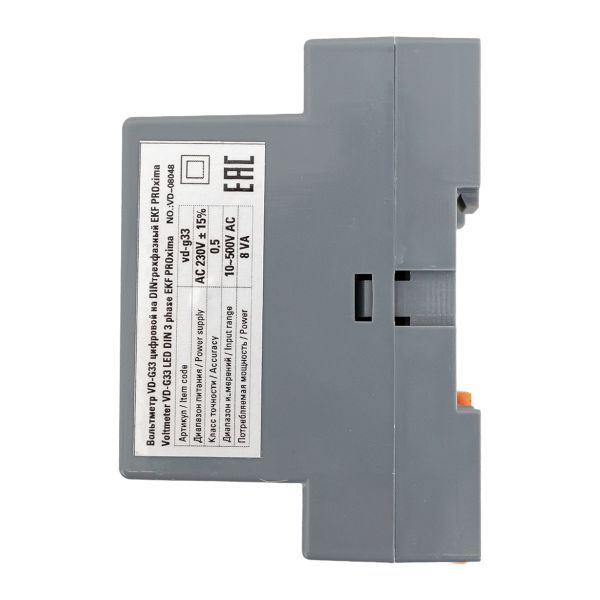 Вольтметр цифровой VD-G33 на DIN трехфазный EKF PROxima (vd-g33)