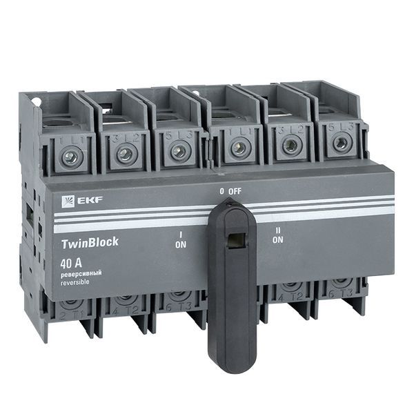 Рубильник 40A 3P реверсивный c рукояткой для прямой установки TwinBlock EKF (tb-s-40-3p-rev)