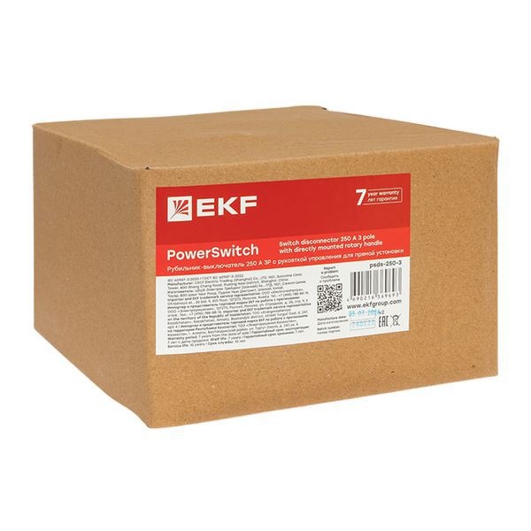 Рубильник-выключатель 250A 3P c рукояткой управления для прямой установки PowerSwitch EKF PROxima (psds-250-3)