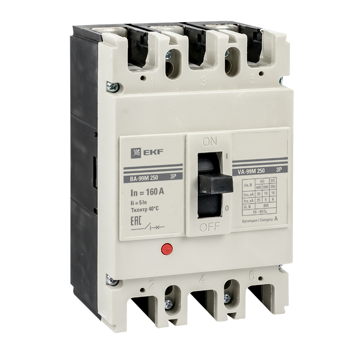 Выключатель автоматический ВА-99М 250/125А 3P 5In 35кА EKF PROxima (mccb99-3P5In250-125m)