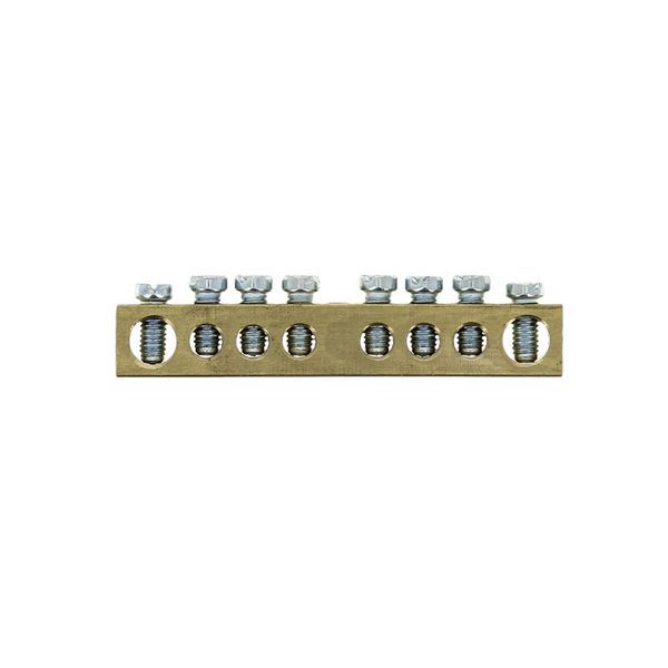 Шина PEN "ноль-земля" 8х12 8 отвер. латунь крепеж по краям PROxima EKF sn0-125-8-k