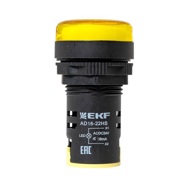 Матрица светодиодная AD16-22HS желт. 24В DC EKF ledm-ad16-o-24