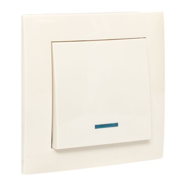 Выключатель 1-кл. СП Валенсия 10А IP20 с индикатором крем. PROxima EKF EWV10-121-20