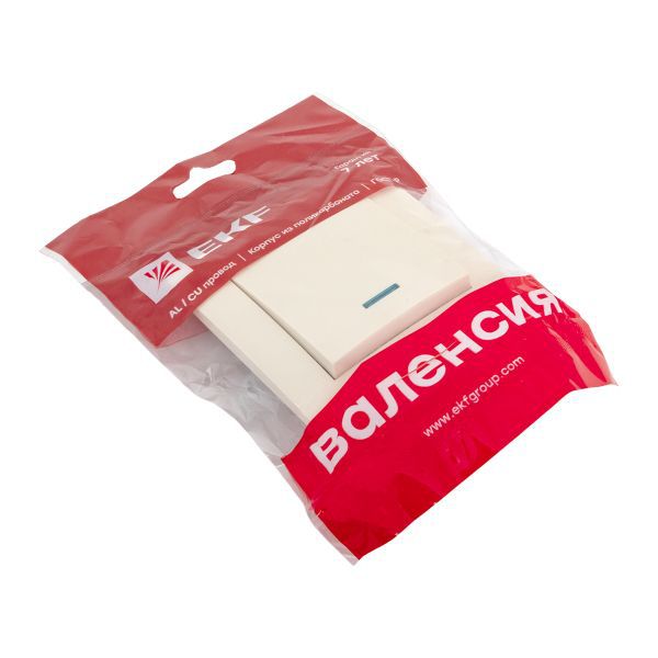 Выключатель 1-кл. СП Валенсия 10А IP20 с индикатором крем. PROxima EKF EWV10-121-20