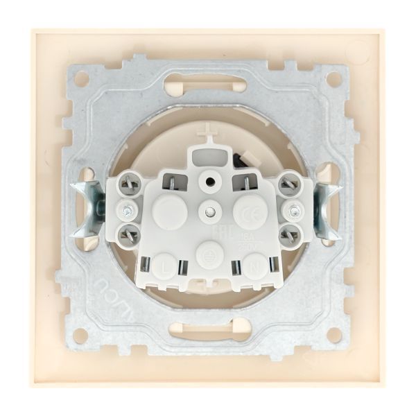 Розетка 1-м СП Валенсия 10А IP20 без заземл. защ. шторки крем. PROxima EKF EWR10-022-20