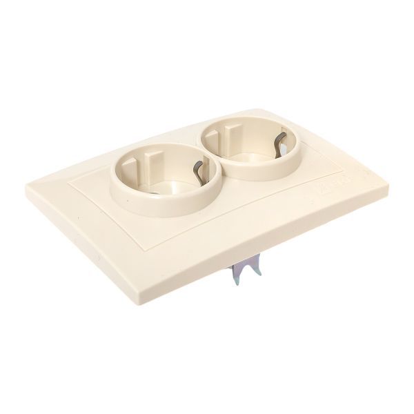 Розетка 2-м СП Валенсия 16А IP20 с заземл. защ. шторки крем. PROxima EKF EWR16-128-20