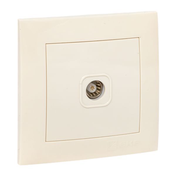 Розетка телевизионная TV 1-м Валенсия 5-862МГц 75Ом крем. PROxima EKF EWA00-027-20