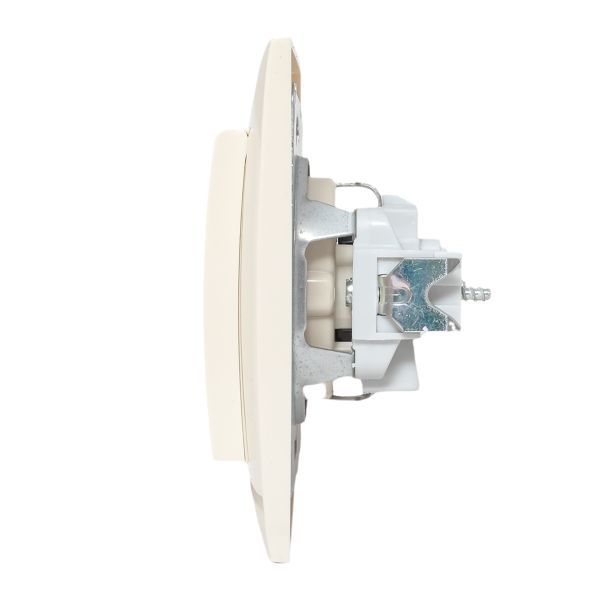 Розетка 1-м СП Валенсия 16А с заземл. с крышкой защ. шторки крем. PROxima EKF EWV10-124-20