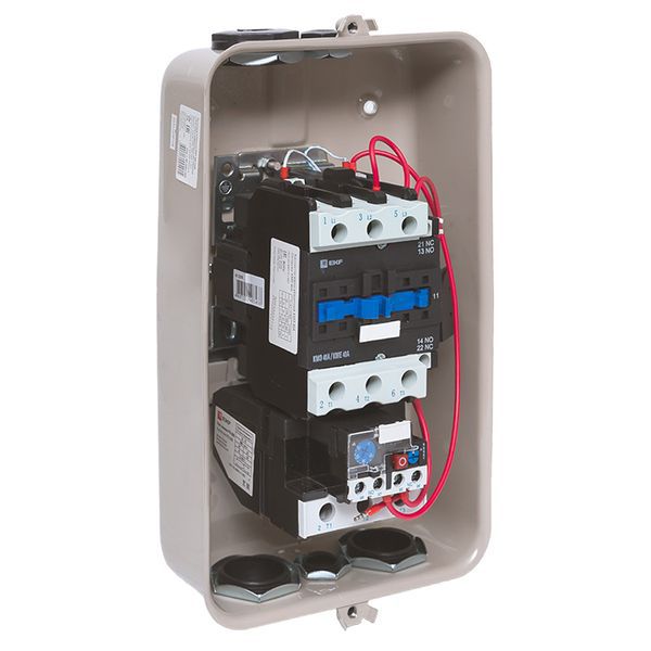 Пускатель в корпусе IP65 КМЭ 40А 230В с РТЭ и индикатором PROxima (ctrp-r-40-230v-led)