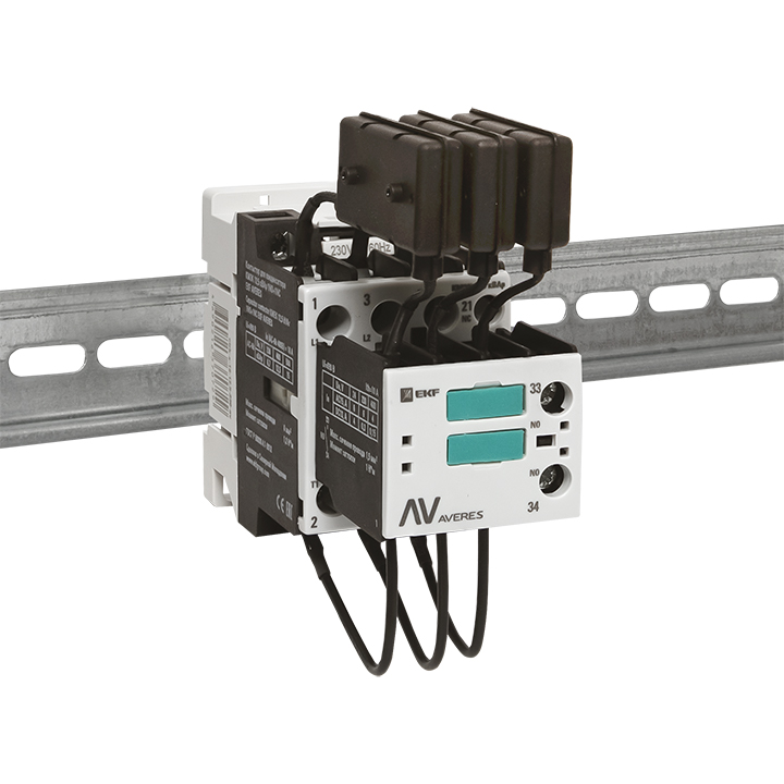 Контактор для конденсатора КМЭК 12,5 кВАр 230В 1NО+1NC EKF AVERES (ctrk-s-18-12,5-230-av)