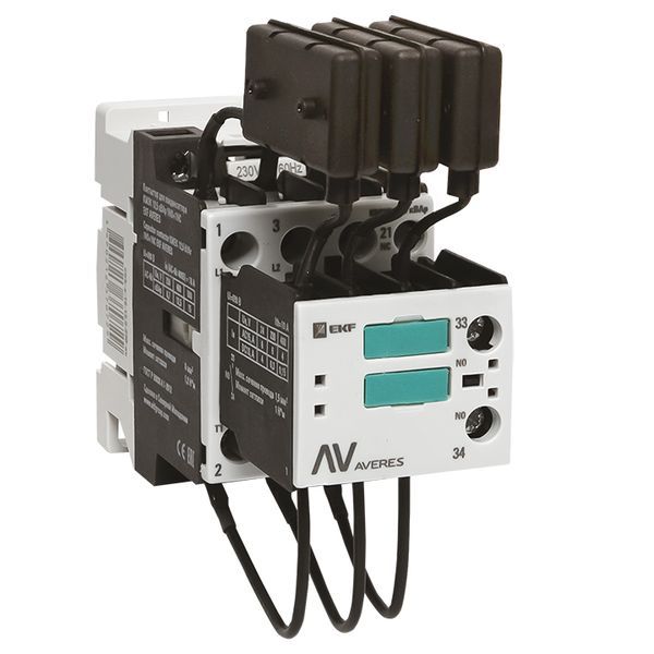 Контактор для конденсатора КМЭК 12,5 кВАр 230В 1NО+1NC EKF AVERES (ctrk-s-18-12,5-230-av)