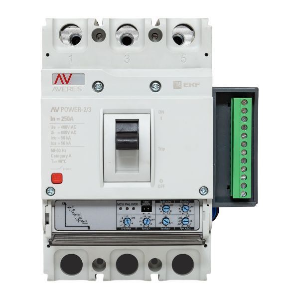 Выключатель автоматический AV POWER-2/3 250А 50кА ETU2.2 (mccb-23-250-2.2-av)