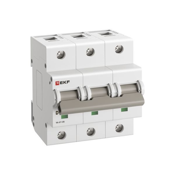Выключатель автоматический трехполюсный 100А D ВА47-125 (mcb47125-3-100D)