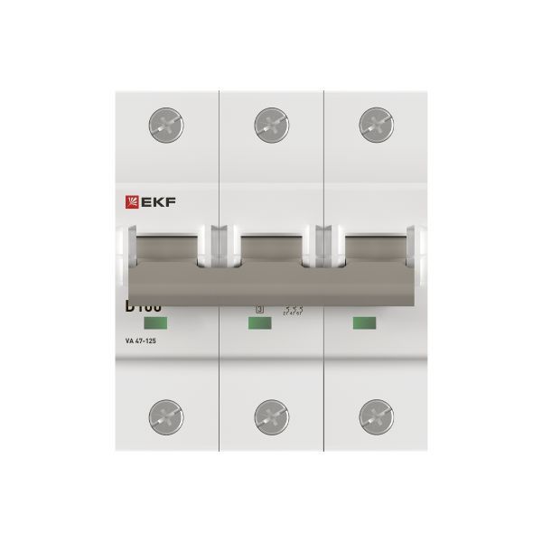 Выключатель автоматический трехполюсный 100А D ВА47-125 (mcb47125-3-100D)
