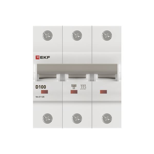 Выключатель автоматический трехполюсный 100А D ВА47-125 (mcb47125-3-100D)