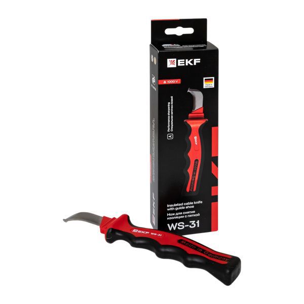 Нож для снятия изоляции с пяткой 1000V WS-31 EKF Professional (ws-31)