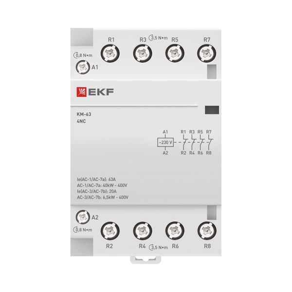 Контактор модульный КМ 63А 4NC (3 мод.) EKF PROxima (km-3-63-04)