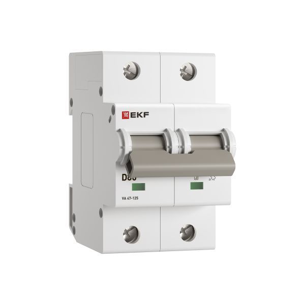 Автоматический выключатель ВА 47-125 2P 80А (D) 15кА EKF PROxima (mcb47125-2-80D)