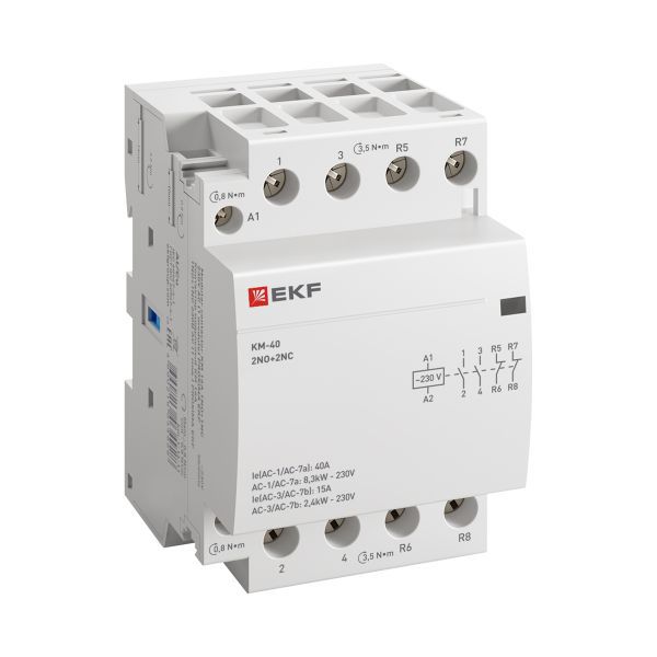 Контактор модульный КМ 40А 2NО+2NC (3 мод.) EKF PROxima (km-3-40-22)