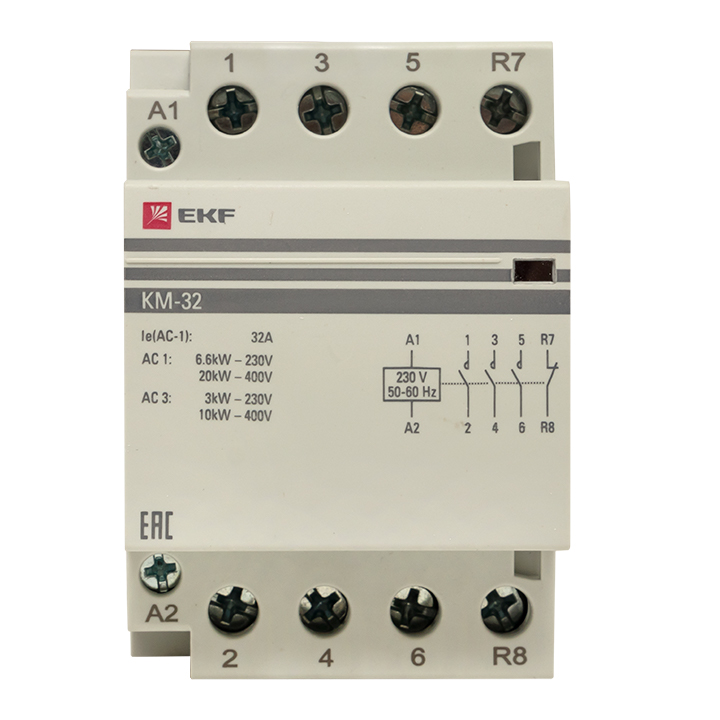 Контактор модульный 32А 3п 3NО+NC (km-3-32-31)