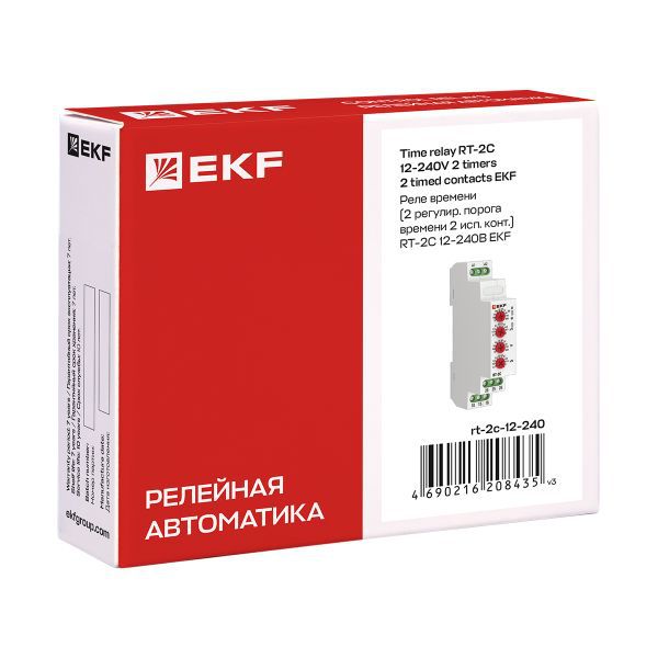Реле времени (2 регулируемых порога времени, 2 исполнительных контакта) RT-2C 12-240В PROxima (rt-2c-12-240)