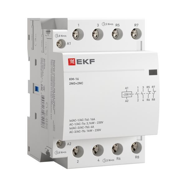 Контактор модульный КМ 16А 2NО+2NC (3 мод.) EKF PROxima (km-3-16-22)