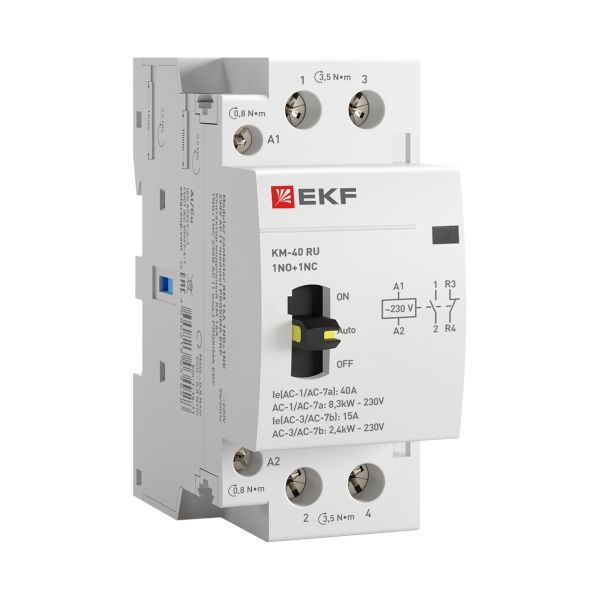 Контактор модульный КМ РУ 40А 1NO+1NC (2 мод.) EKF PROxima (km-2m-40-11)