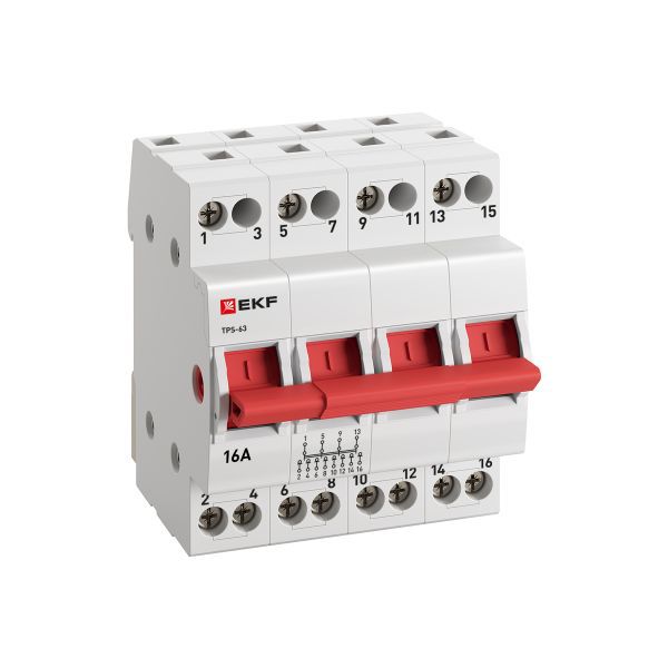 Переключатель трехпозиционный 4P 16А Basic (tps-4-16)