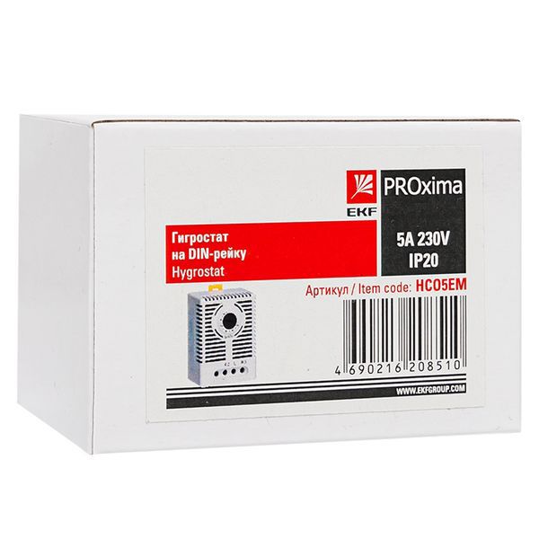 Гигростат на DIN-рейку 5А 230В IP20 PROxima (HCO5EM)