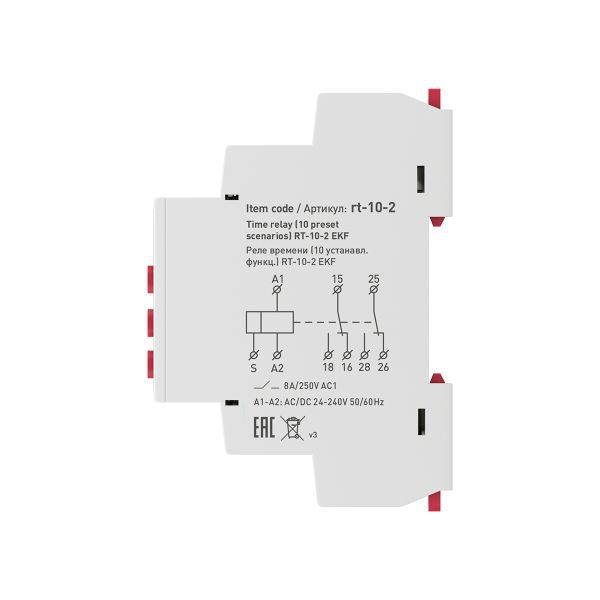 Реле времени (10 устанавл. функц.) RT-10-2 EKF PROxima (rt-10-2)