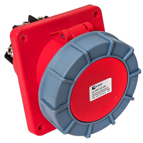 Розетка стационарная внутренняя угловая 4452 3Р+РЕ+N 125А 380В IP67 PROxima (ps-4452-125-380)